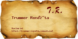 Trummer Renáta névjegykártya